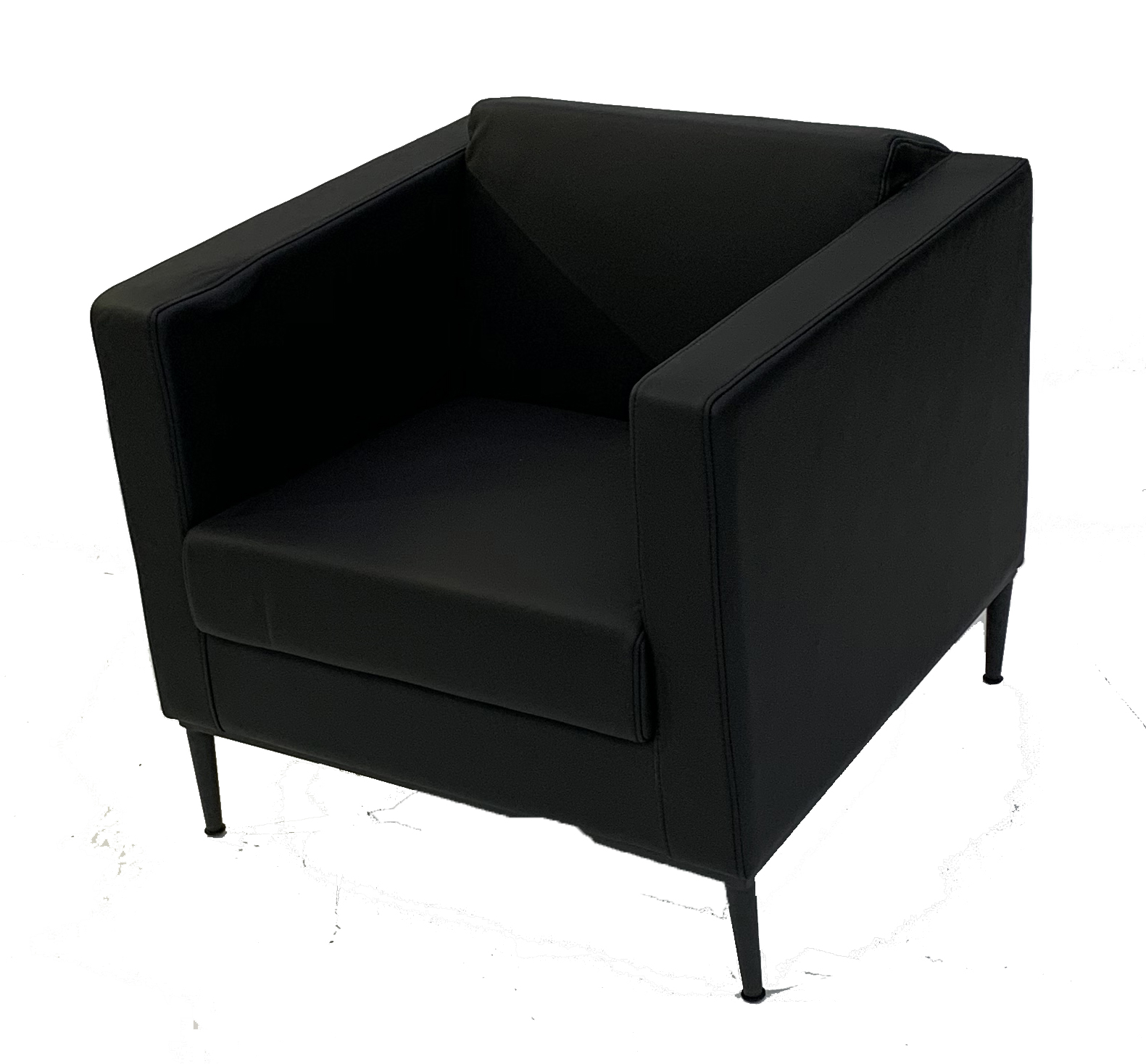 SS-7 Black Leather Square Back Furniture Rental