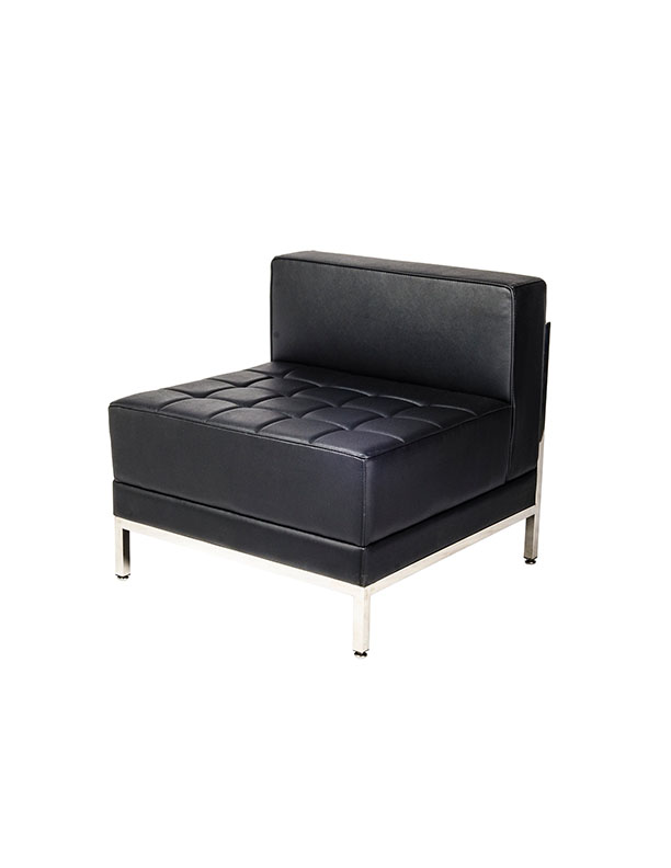 SS-67 Black Sectional Middle W28 H27 L29 soft seating Furniture Rental
